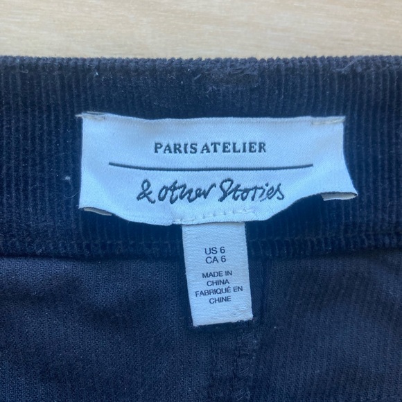 & Other Stories corduroy wide leg pants in navy - Picture 5 of 6